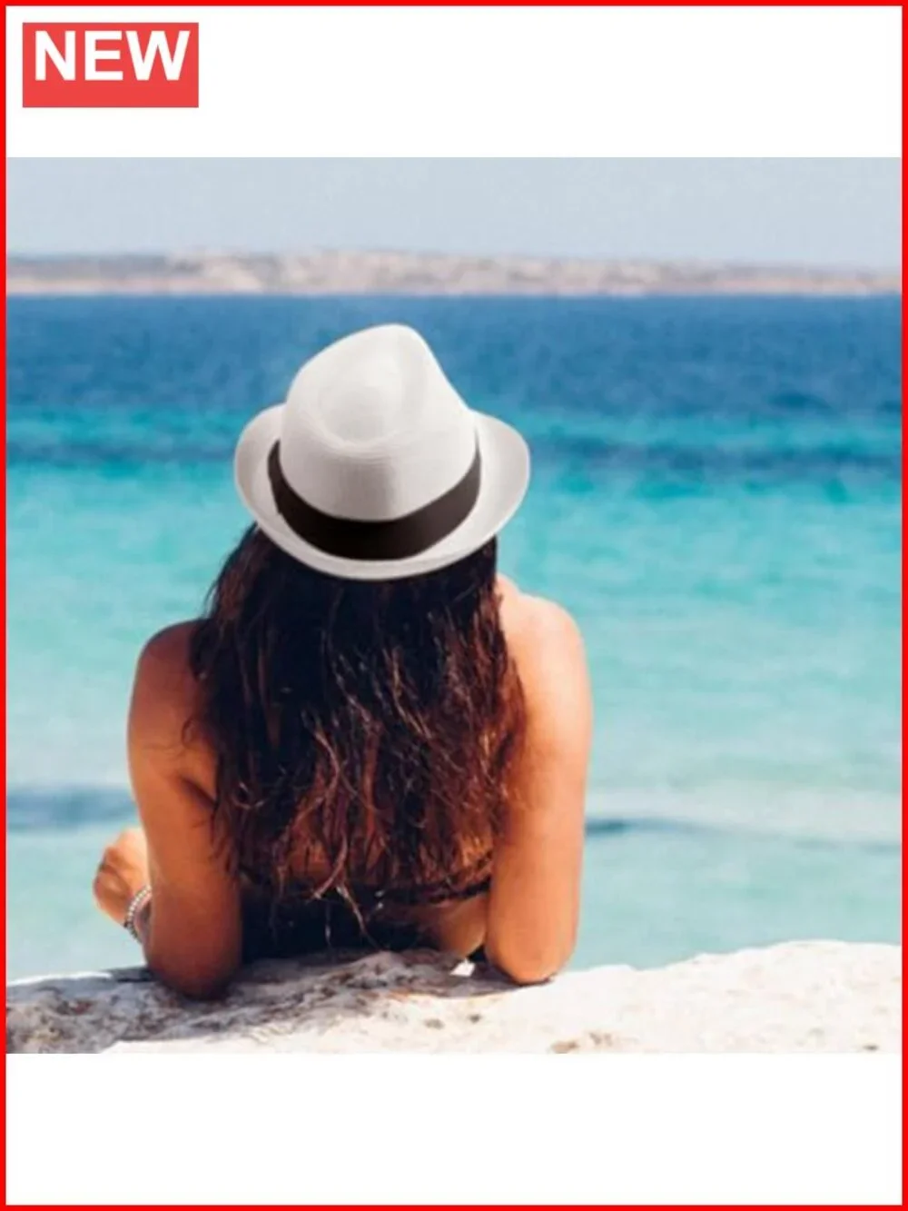 Women Straw Sun Hat Short Brim Panama Fedora UPF 50+ Beach Travel